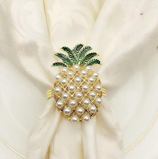 Image Pineapple Napkin Ring Set