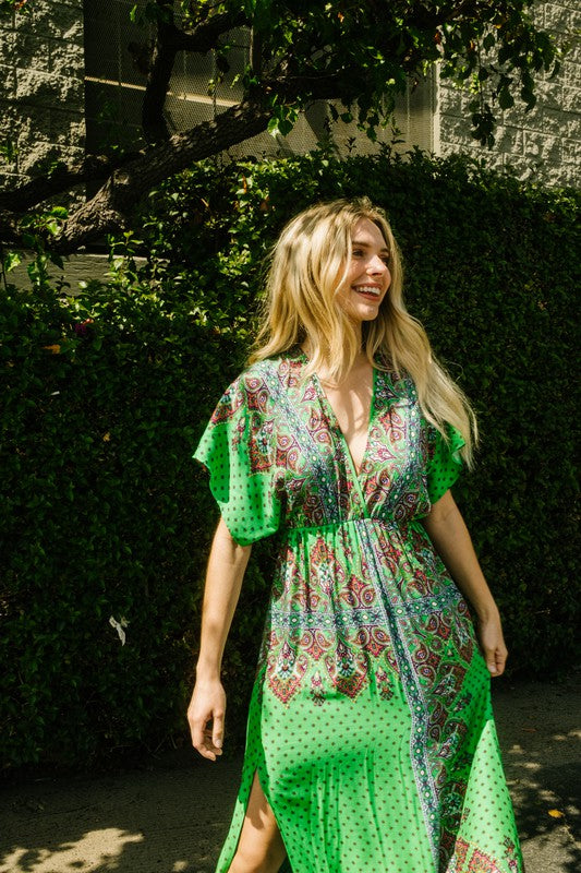 Image Surplice Maxi Dress with Side Slit