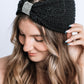 WINTER RHINESTONE BOW KNITTED HEAD BAND