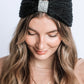 WINTER RHINESTONE BOW KNITTED HEAD BAND