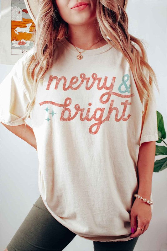 Plus Size Merry and Bright Christmas T-Shirt