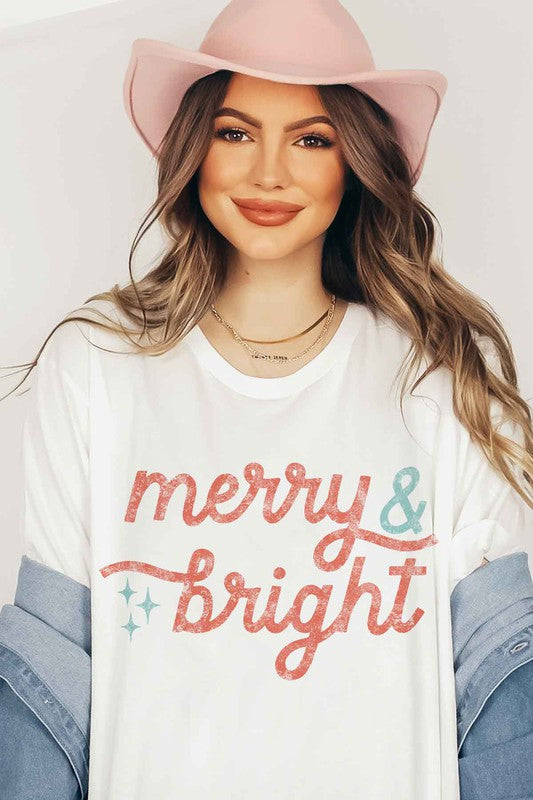 Plus Size Merry and Bright Christmas T-Shirt