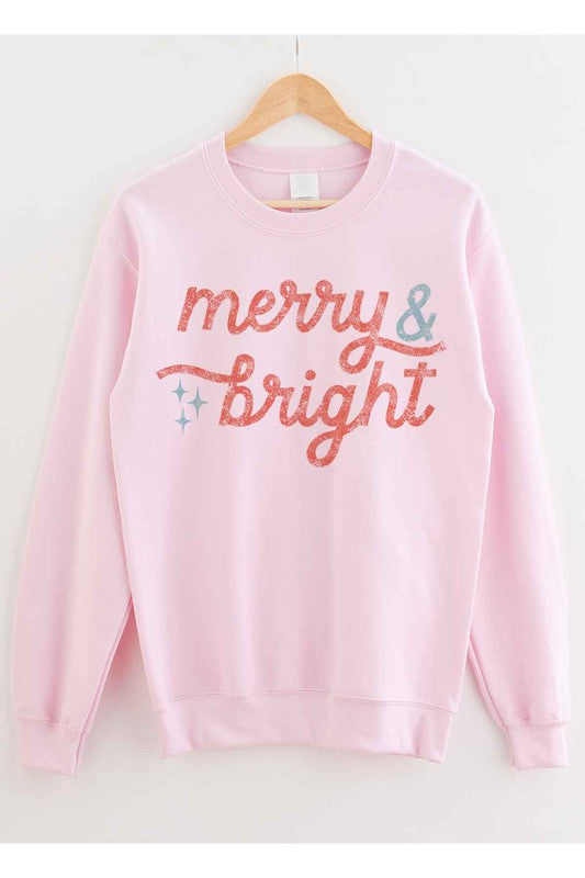 Merry and Bright Christmas Graphic Sweatshirt