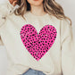 VALENTINE Grunge Distressed Dalmatian Print Heart Unisex Fleece Sweatshirt