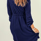 Women Button Up High Waist Long Sleeve Dress
