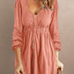 Women Button Up High Waist Long Sleeve Dress