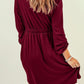 Women Button Up High Waist Long Sleeve Dress